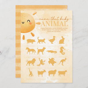 Sun Sunshine Name, Baby Animal Dusche Game Einladung