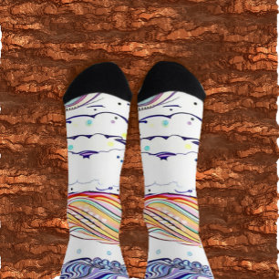 SUN SURF Clouds Land halbabstrakt Socken