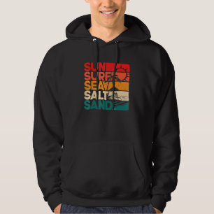 Sun Surf Sea Salt Sand Vintager Strand Sonnenunter Hoodie