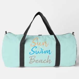 Sun Swim Beach Minimal Print Duffle Bag