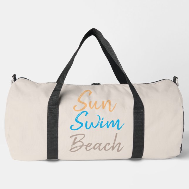 Sun Swim Beach Minimaler Druck Schnitt Nähtasche Duffle Bag (Vorderseite)
