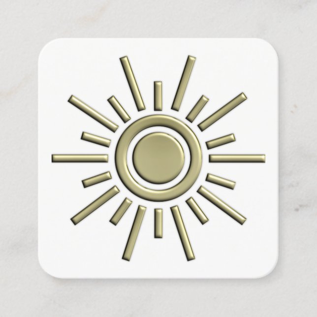 Sun Symbol 01 - Gold Quadratische Visitenkarte (Vorderseite)
