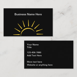 Sun Symbol Editable Business Cards Visitenkarte