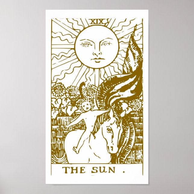 Sun, Tarot-Karte Poster (Vorne)