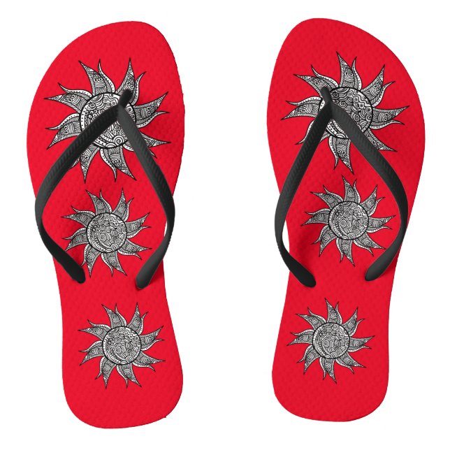 Sun Tattoo Thunder_Cove im Henna-Stil Flip Flops (Fußbett)