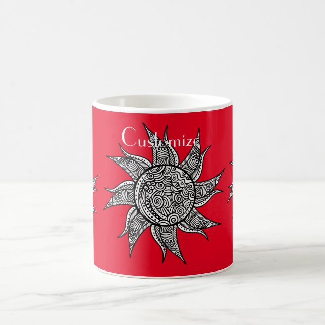 Sun Tattoo Thunder_Cove im Henna-Stil Kaffeetasse (Mittel)