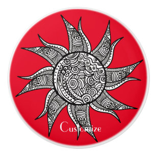 Sun Tattoo Thunder_Cove im Henna-Stil Keramikknauf