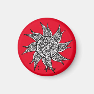 Sun Tattoo Thunder_Cove im Henna-Stil Magnet