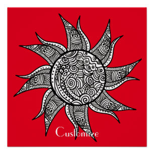 Sun Tattoo Thunder_Cove im Henna-Stil Poster
