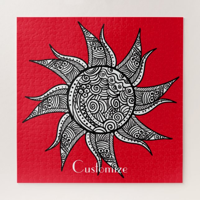 Sun Tattoo Thunder_Cove im Henna-Stil Puzzle (Horizontal)