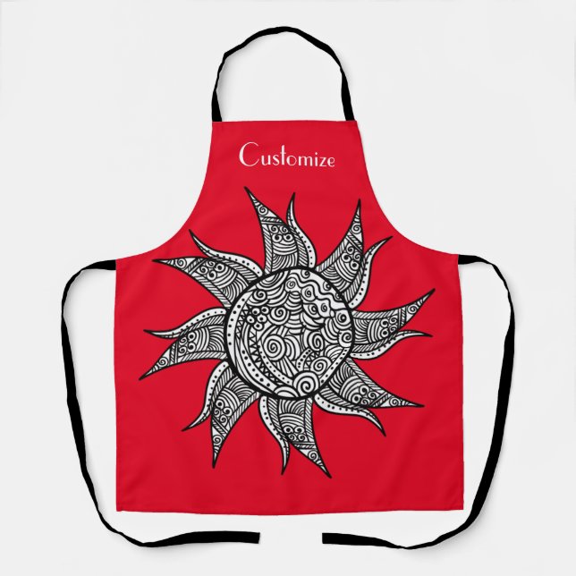 Sun Tattoo Thunder_Cove im Henna-Stil Schürze (Vorderseite)