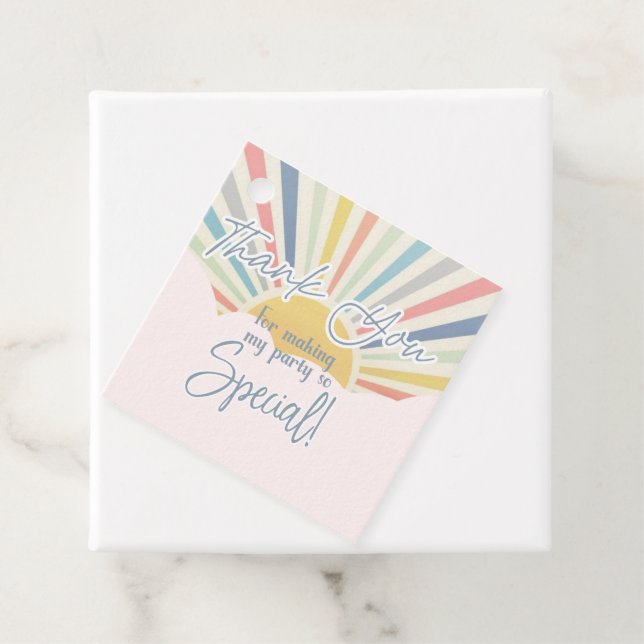 Sun Theme, Rainbow Party, Sunshine favore Favor Ba Geschenkanhänger (Beispiel)