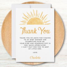 Sun Themed Baby Dusche Vielen Dank