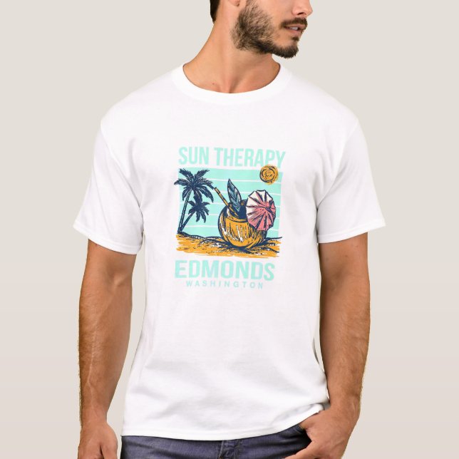 Sun Therapy Edmonds Summer Washington Tropical Bea T-Shirt (Vorderseite)