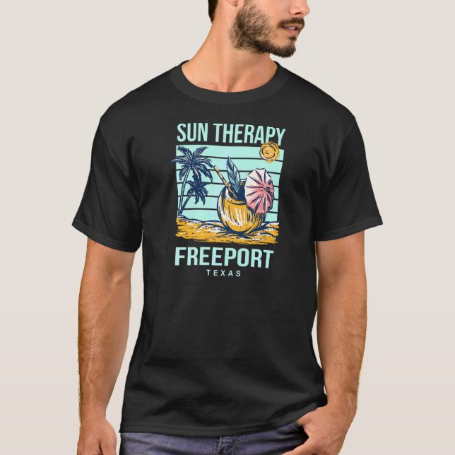 Sun Therapy Freeport Summer Texas Tropical Beach T-Shirt (Vorderseite)