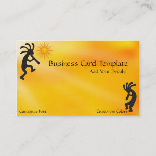Sun Two Kokopelli Logo Business Card Visitenkarte