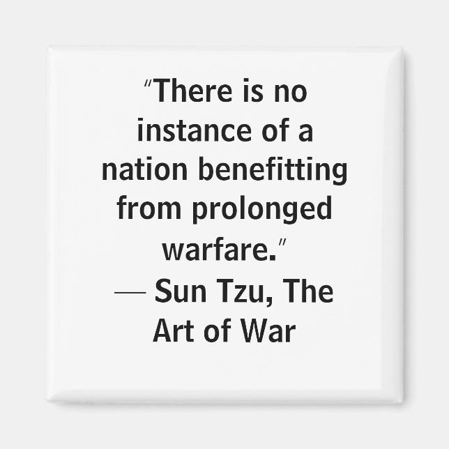 Sun Tzu Art des Krieges zitiert Nationskrieg Magnet (Vorne)