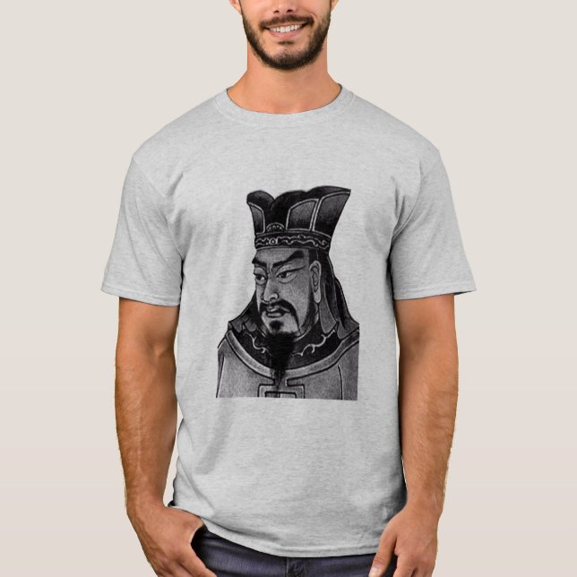 Sun Tzu und Zitat - Grau T-Shirt (Vorderseite)