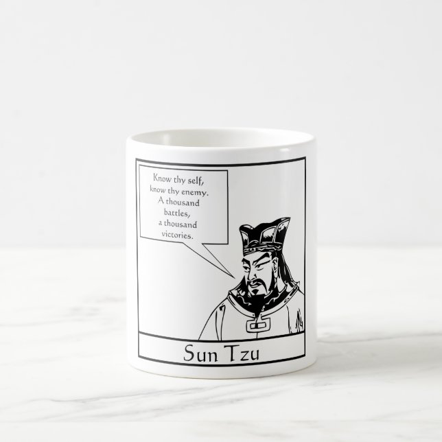 Sun Tzu und Zitat Kaffeetasse (Mittel)