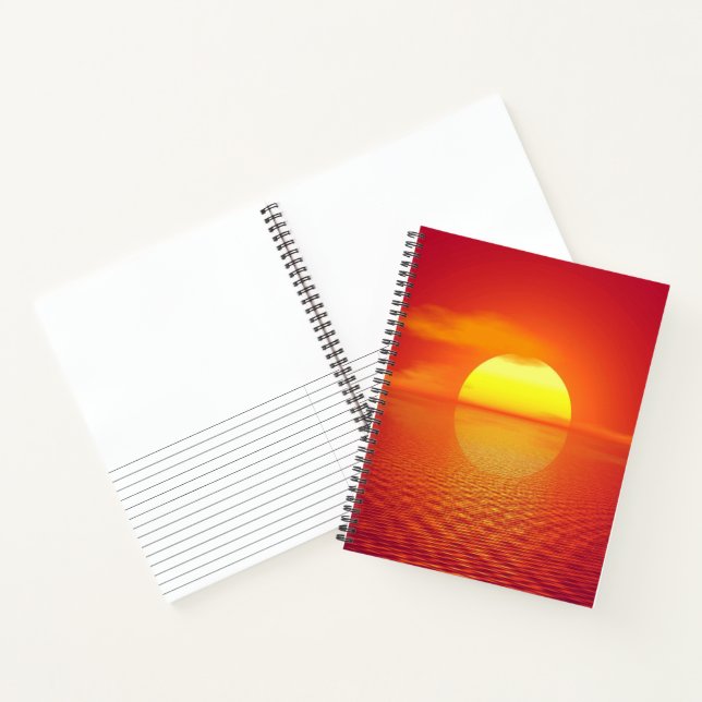 Sun über Ocean Front Business Card setzen Notizbuch (Innenseite)