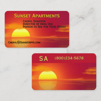 Sun über Ocean Front Business Card setzen Visitenkarte