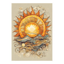 Sun über uns Sun Illustration Print, Poster