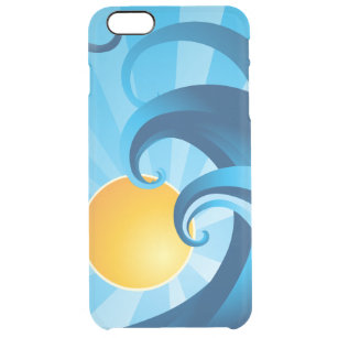 Sun- und Brandungs-Seewellen-Illustration Durchsichtige iPhone 6 Plus Hülle