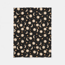 Sun und Mond auf Schwarzem Fleecedecke