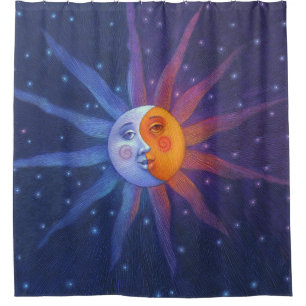 Sun und Mond Duschvorhang