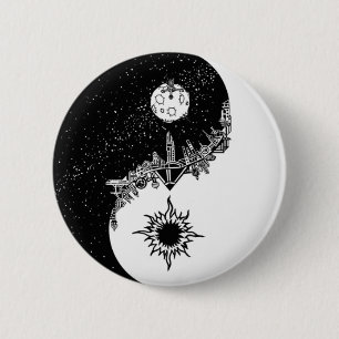 Sun und Mond Yin Yang Knopf Button