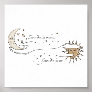 Sun- und Mondplakat Poster