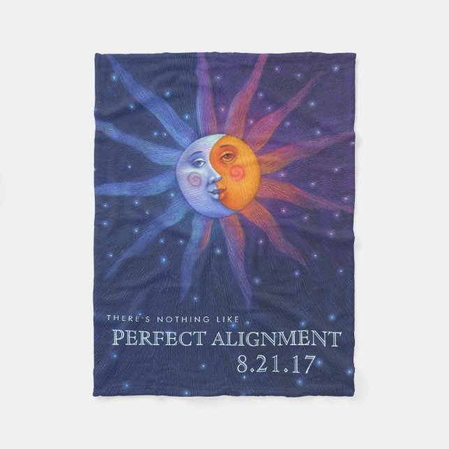 Sun und Moon Eclipse Perfect Alignment Fleecedecke (Vorderseite)