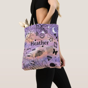 Sun und Moon Lila Sky Personalisiert Tote Bag