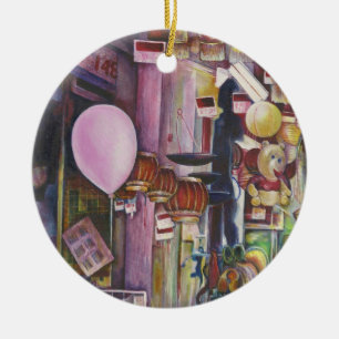 Sun und Moon Pink Balloon, Singapur Keramik Ornament
