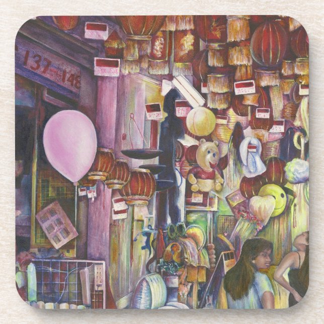 Sun und Moon Pink Balloon, Singapur Untersetzer (Vorderseite)