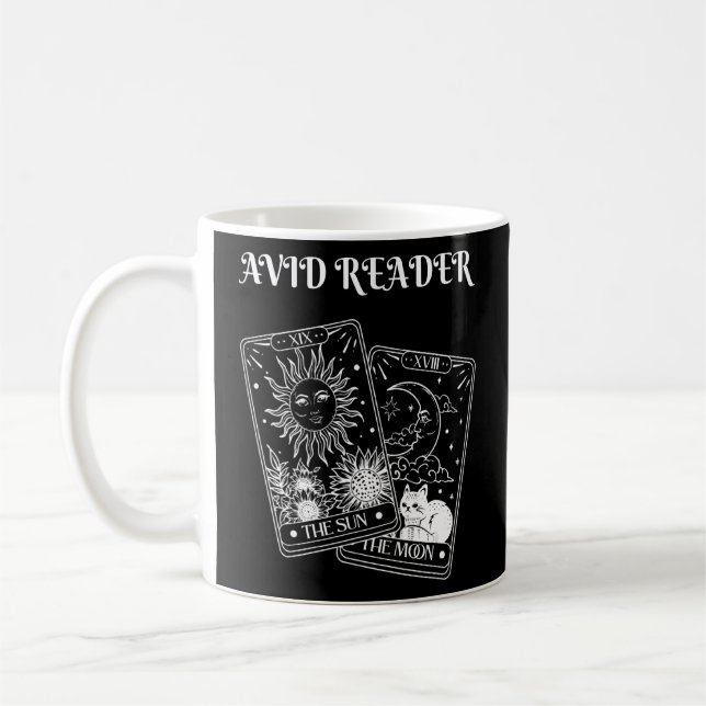 Sun und Moon Tarot Card Avid Reader Hexe Occult Kaffeetasse (Links)