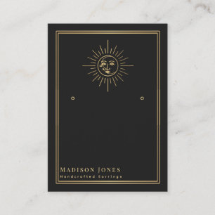 Sun und Moon Witchy Stud Earring Display Card Visitenkarte