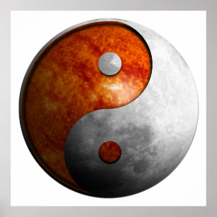 Sun und Moon Yin und Yang-Symbol Poster