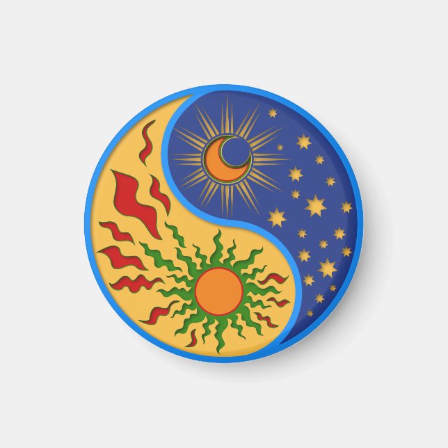 Sun und Moon Yin Yang Colorful Magnet (Vorne)