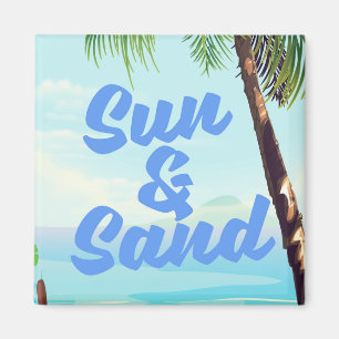 Sun und Sand inspirierende Zitat Cartoon Poster la Magnet