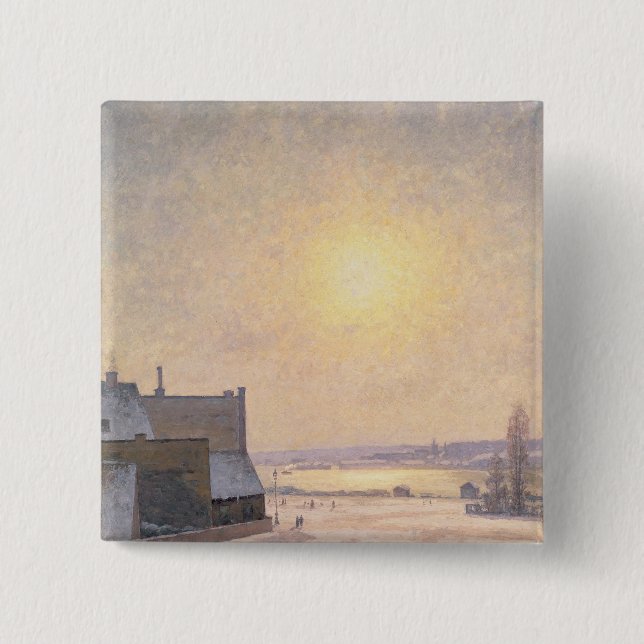 Sun und Schnee, Szene von Stockholm Button (Vorderseite)