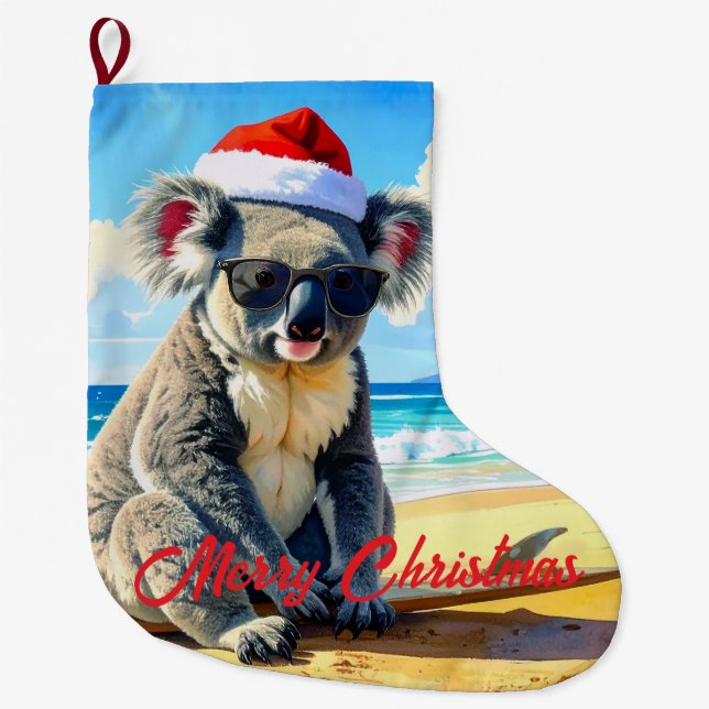 Sun und Surf Koala Weihnachtsmannmütze Großer Weihnachtsstrumpf (Vorderseite)