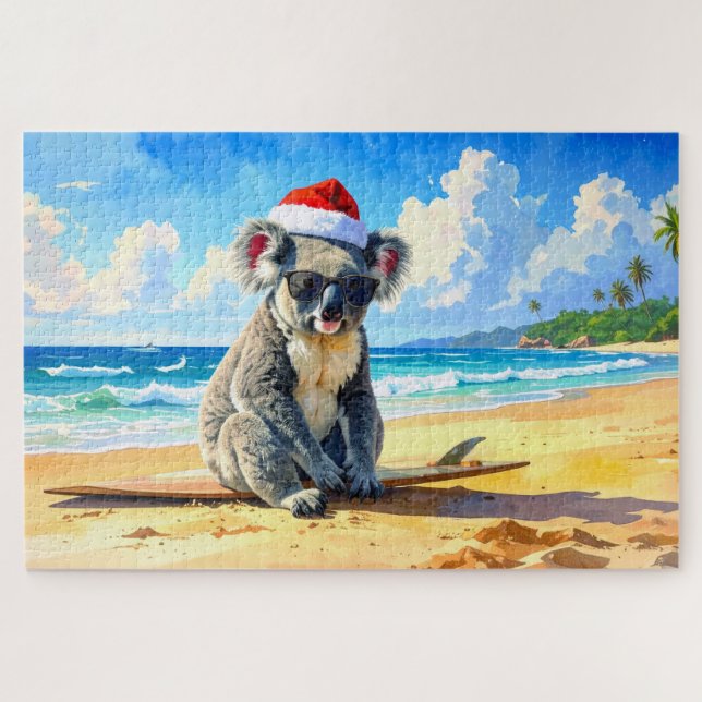 Sun und Surf Koala Weihnachtsmannmütze Puzzle (Horizontal)