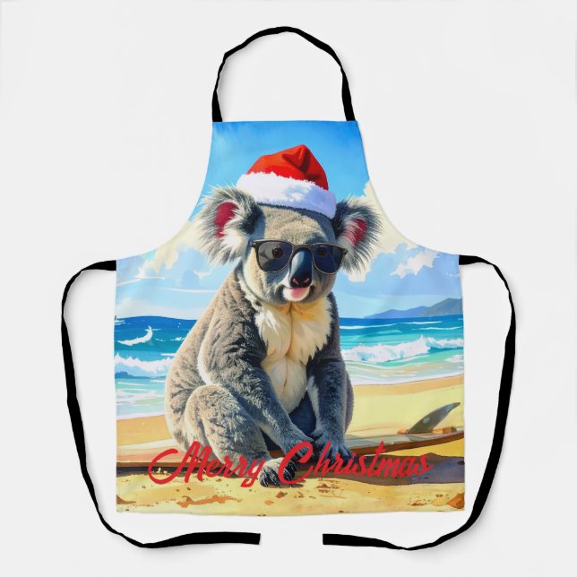 Sun und Surf Koala Weihnachtsmannmütze Schürze (Vorderseite)