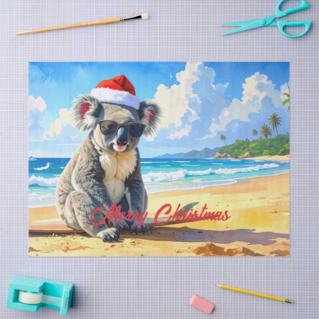 Sun und Surf Koala Weihnachtsmannmütze Seidenpapier (Basteln)