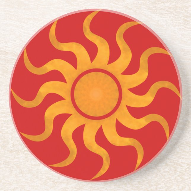 Sun Untersetzer 6 - Roter Hintergrund (Vorne)