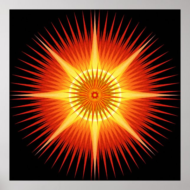 Sun Urchin Mandala Poster (Vorne)
