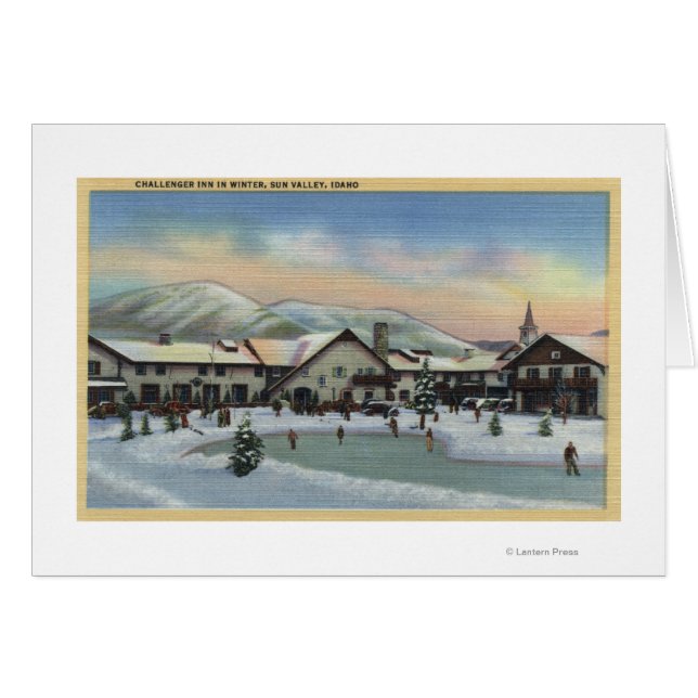 Sun Valley, ID - Challenger Inn im Winter (Vorderseite (Horizontal))