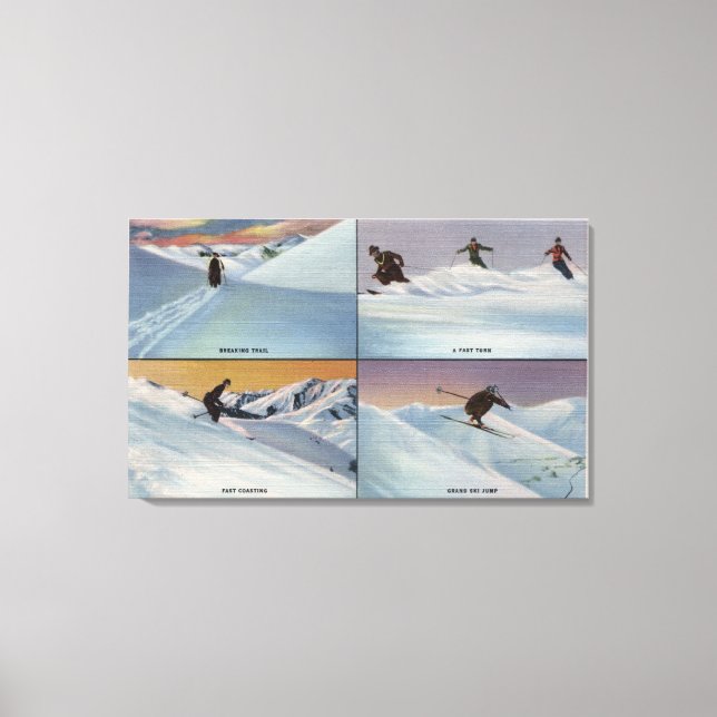 Sun Valley, ID - Ski Leinwanddruck (Vorderseite)