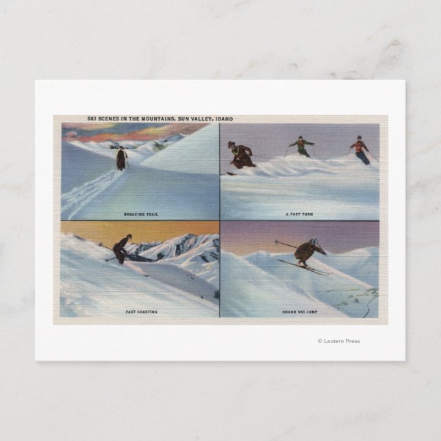 Sun Valley, ID - Ski Postkarte (Vorderseite)